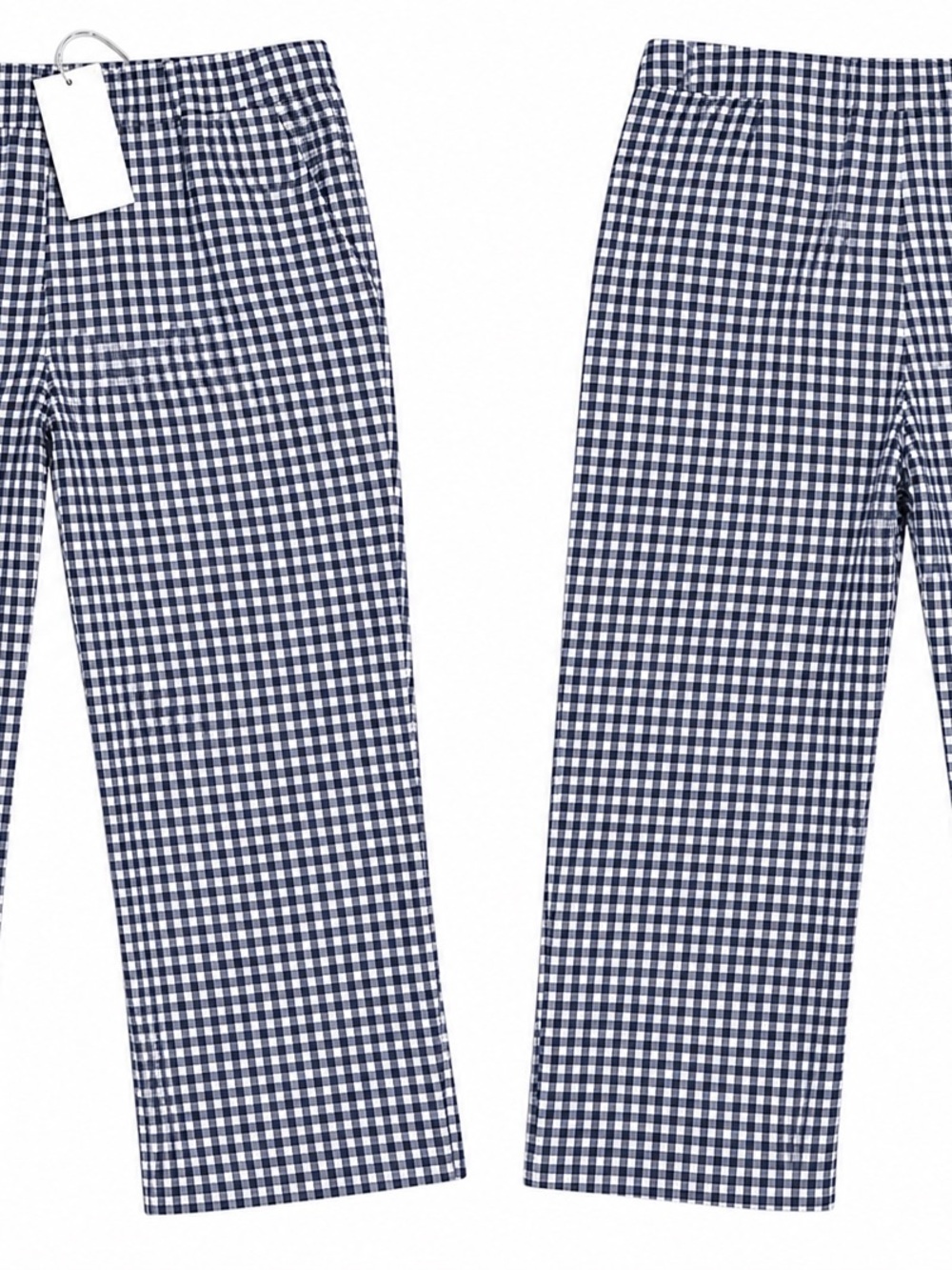 Zara Men’s Navy and White Gingham Chinos